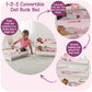 Badger Basket 1-2-3 Convertible Doll Bunk Bed - Pink Stripe Design with Bedding and Personalization Kit - Doll Crib Furniture for 18 to 20 Inch Baby