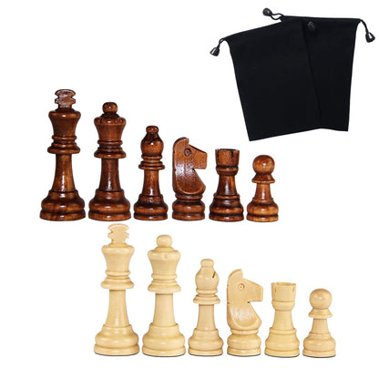 Hellpnoom Wooden Chess Pieces, Tournament Staunton Wood Chessmen Pieces Only, 3 Inch King Figures Chess Game Pawns Figurine Pieces, Replacement
