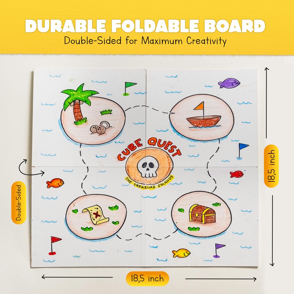Blank Board Game Kit for Kids & Families - Make Your Own Game with 180+ Pieces: Double-Sided Blank Game Board, Blank Cards, Dice, Wooden Tokens