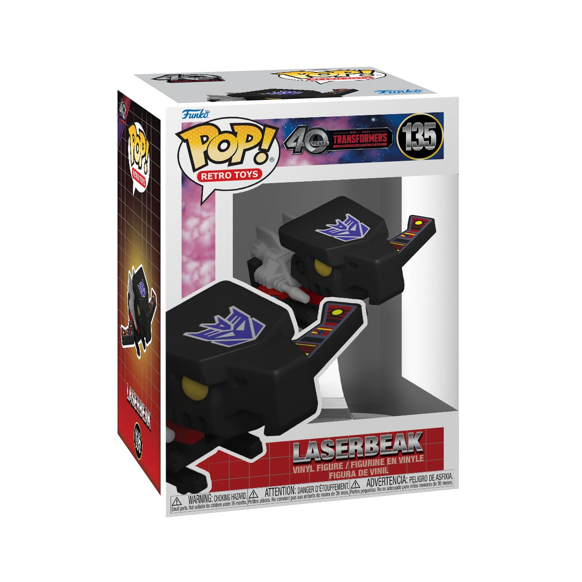Funko Pop Retro Toys: Transformers: Generation 1-40th Anniversary, Laserbeak - 1/6 Odds for Rare Chase Variant - (Styles May Vary) - Collectable Vinyl