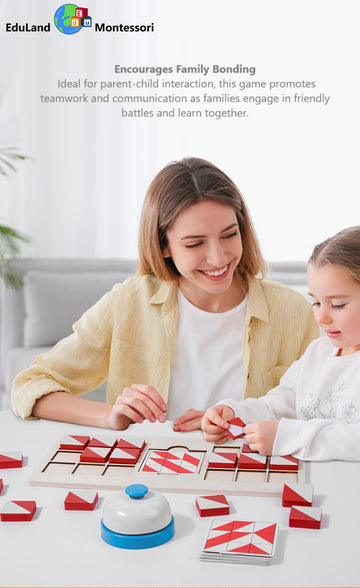 EduLand Montessori Tile Pattern Battle Game - Educational Puzzles Matching Pattern Road Trip Game - IQ Teasers Toys for Children - Ages 3+