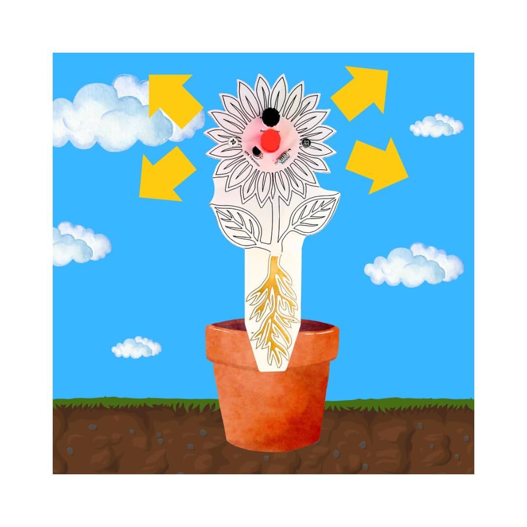 Soil Moisture Sensor Kit - DIY Light-Up Plant Water Indicator with LED, Transistor & Resistor Learning Circuit - Educational Electronics Kit
