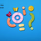410 Piece Classic Building Tile Round Heart, Tiles Round Corner ? Butterfly, Compatible with Lego Parts.