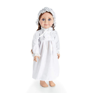 The Queen's Treasures 18 Inch Doll Clothes, Officially Licensed Little House on The Prairie Sleepwear Outfit. Full Length Nightgown and Nightcap