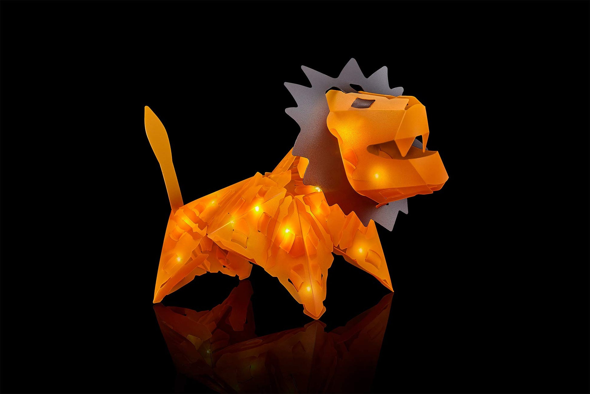 Creatto Luminous Lion & Serengeti Sidekicks Light-Up 3D Puzzle Kit | Includes Creatto Puzzle Pieces to Make Your Own Illuminated Craft Creations | DIY