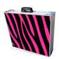 PARTYPONG 8-Foot Folding Beer Pong Table - Pink Zebra Edition (Base Model)