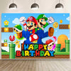 Mario Wall Decor Backdrop for Kids Birthday Decorations, Mario Banner for Birthday Party Supplies (5x3ft)