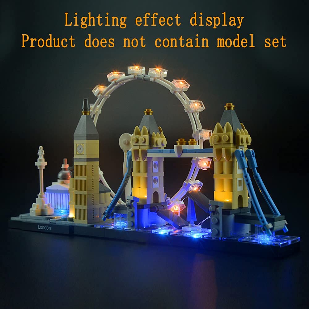 GEAMENT Upgraded Version Light Kit for Architecture London Skyline Collection Compatible with LEGO 21034 Landmark Building Bricks Model (Model Set Not