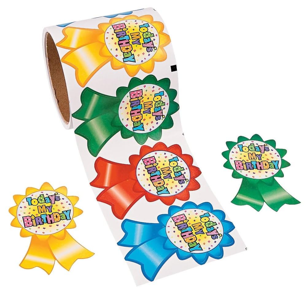 Fun Express Today'S My Birthday Roll Stickers | Party Supplies for Birthdays, Holidays & Special Celebrations