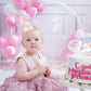 Kaniwati Pink Bow Half Birthday Hat,Bow Girl 1/2 Birthday Hat,Half Decorations for Girls,White and Pink Embroidery (CXMZ-HALF-HDJ)