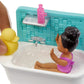 Barbie Skipper Babysitters, Inc. Playset with Bathtub, Babysitting Skipper Doll and Small Toddler Doll with Button to Move Arms and Splash, Plus