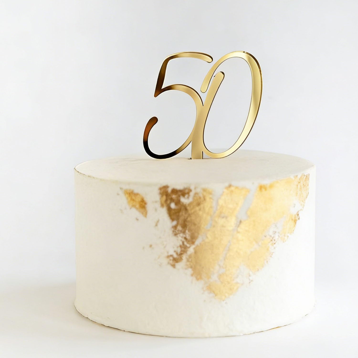 Happy 50th Birthday Cake Topper,Gold Number 50 Cake Decoration,50 Cake Topper,Fifty Cake Topper,50th Theme for Golden Wedding Birthday Anniversary
