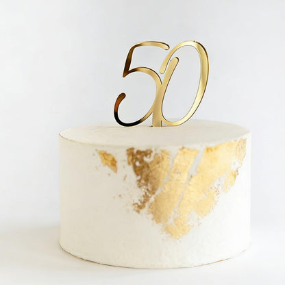 Happy 50th Birthday Cake Topper,Gold Number 50 Cake Decoration,50 Cake Topper,Fifty Cake Topper,50th Theme for Golden Wedding Birthday Anniversary