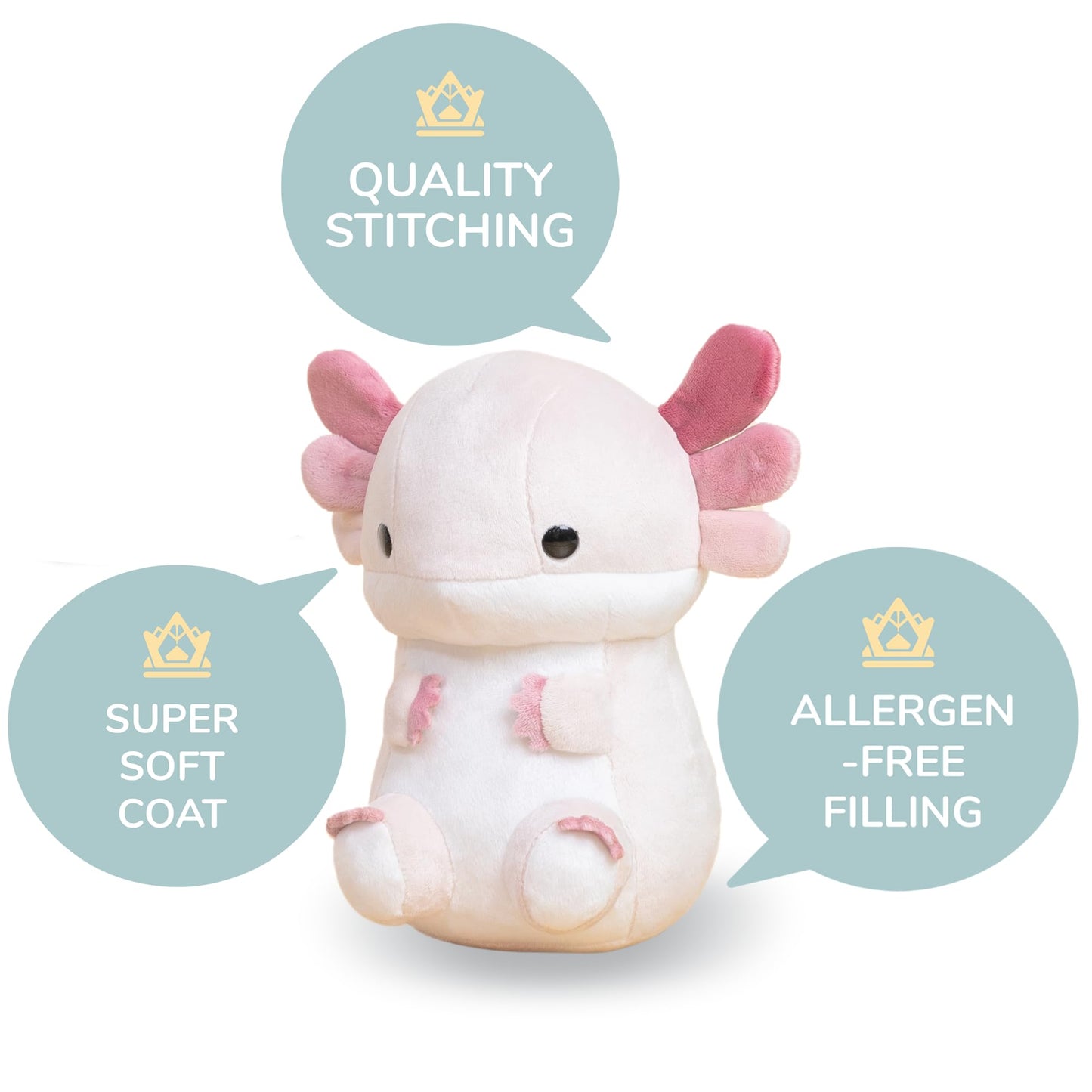 Bellzi Axolotl - Cute Stuffed Animal Plush Toy - Adorable Soft Axolotl Toy Plushies and Gifts - Perfect Present for All Ages - Lotti