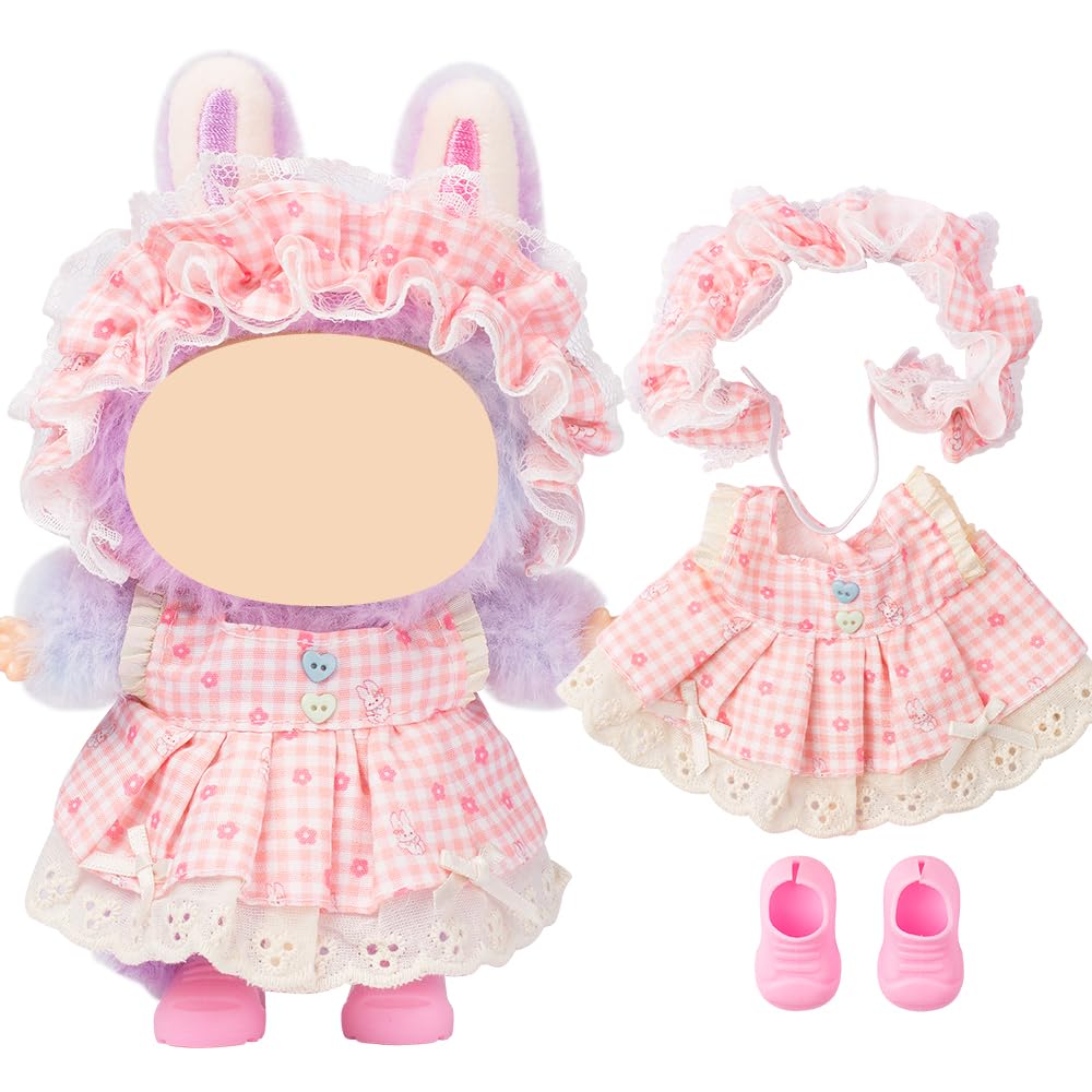 Keysse 3 Doll Clothes & Shoes Compatible with Labubu, No Doll