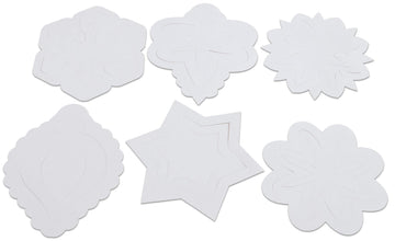 Roylco 3D Ornaments - Holiday DIY Craft Decorations, 30 Jumbo Fold-Up Cardstock Ornaments with Pre-Punched Holes for Coloring, Collage & Hanging