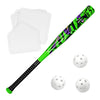 Ortiz34 Grand Slam Set- Graffiti Plastic Bat, 3 Balls, 4 Throw Down (Green/Purple)