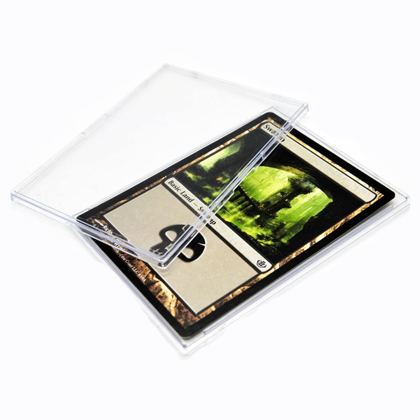 Tpoael Cards Sleeves Top Loaders 10 Hard Acrylic Card Protector Clear Card Brick + 2 Display Stand Fit for Trading Cards,Standard Sports