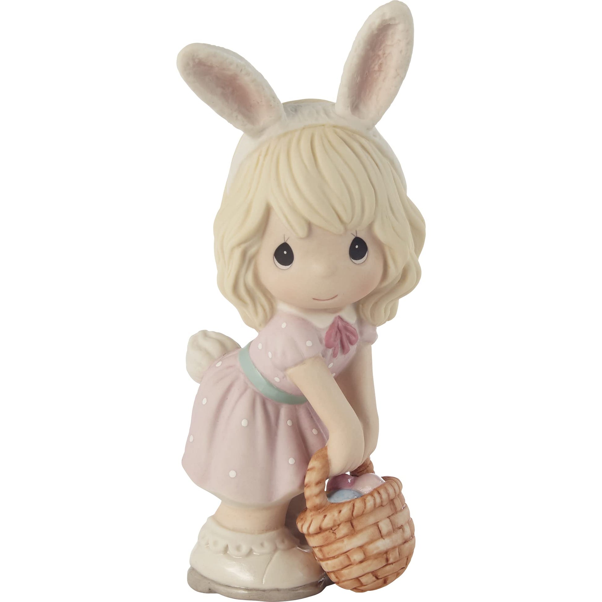 Precious Moments 212015 Wishing You A Hoppy Easter Girl Bisque Porcelain Figurine