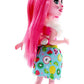 Enchantimals Patter Peacock Doll & Flap Figure, 6-inch small doll, with long purple hair, peacock wings, removable skirt, headpiece and shoes, Gift