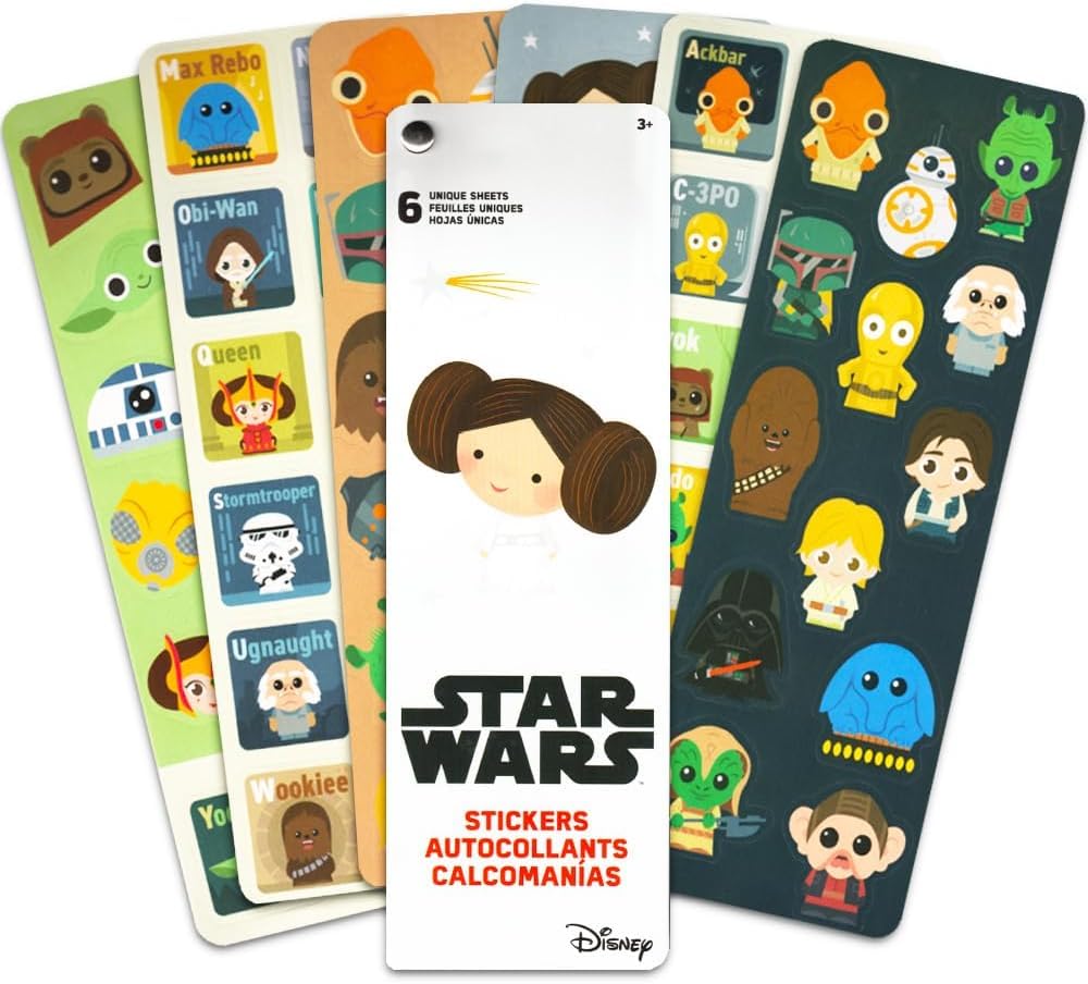 Star Wars Stickers and Tattoos Super Set - Bundle with 250+ Stickers and 25 Temporary Tattoos for Boys Girls Kids | Star Wars Party Supplies Pack
