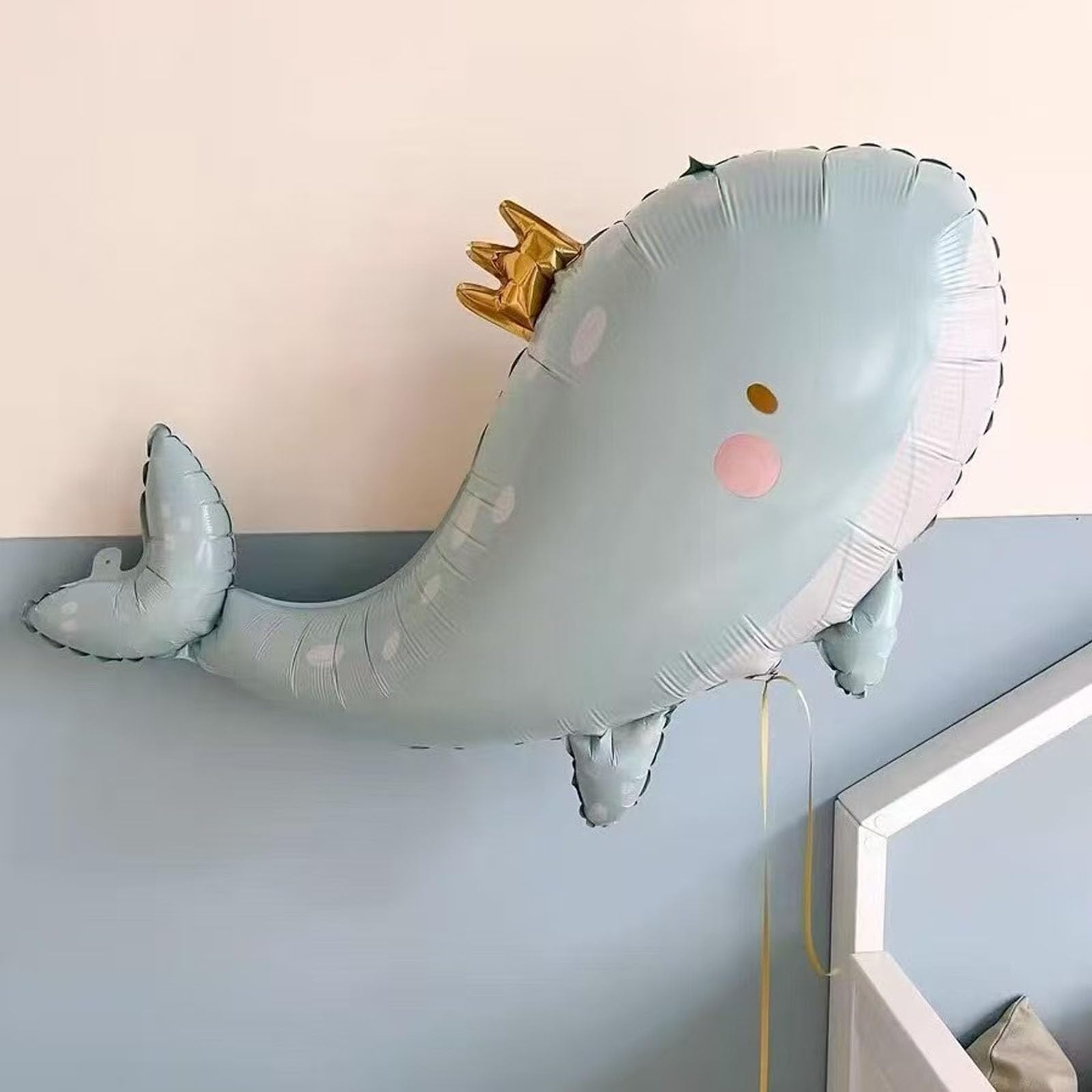 2PCS Cute Whale Shape Giant Foil Balloon Blue Whale Balloons For Ocean Animal Under The Sea Party Decoration