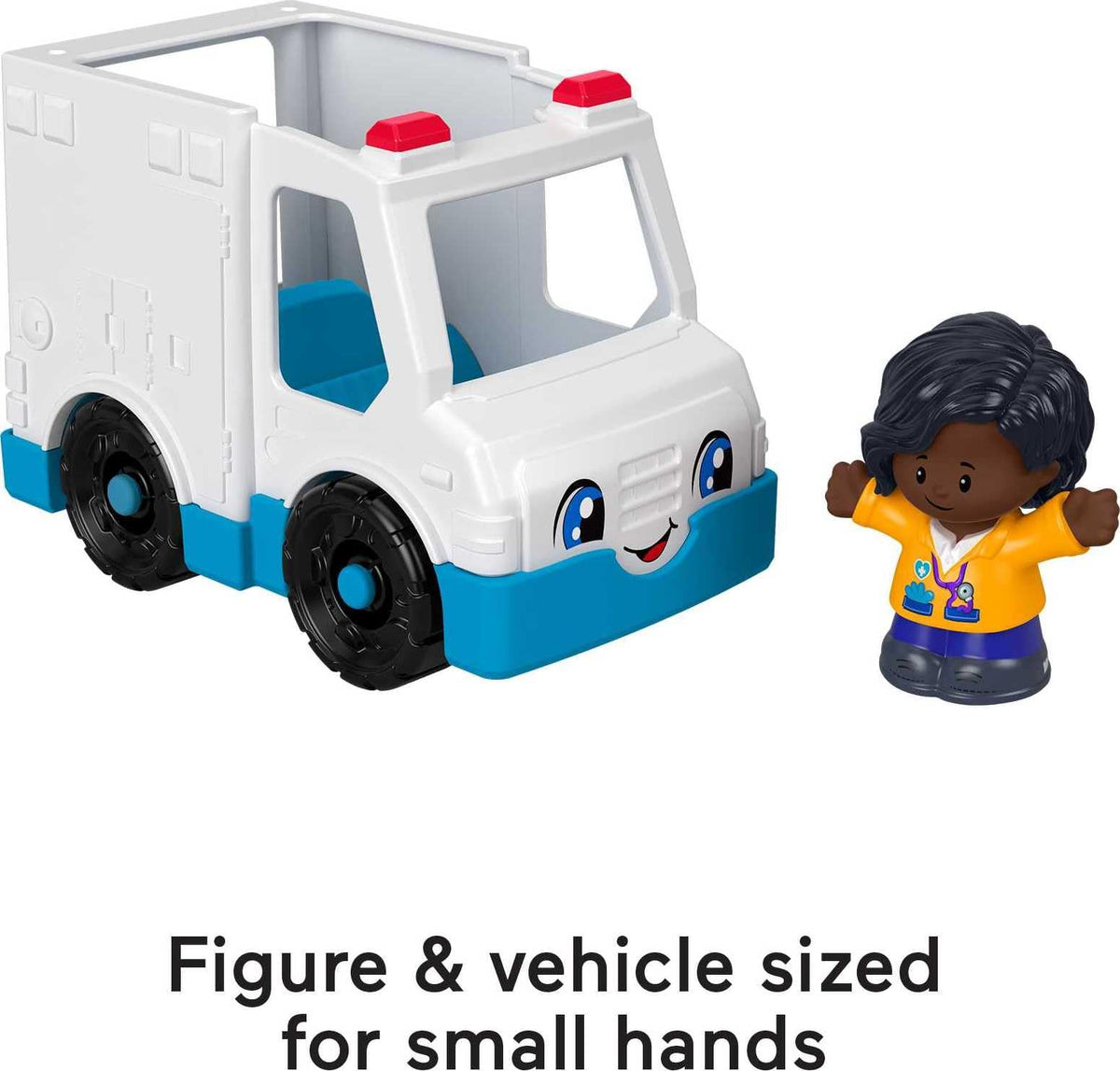 Fisher-Price Little People Ambulance, Push-Along Vehicle with EMT Figure for Toddlers and Preschool Kids Ages 1 to 5 Years