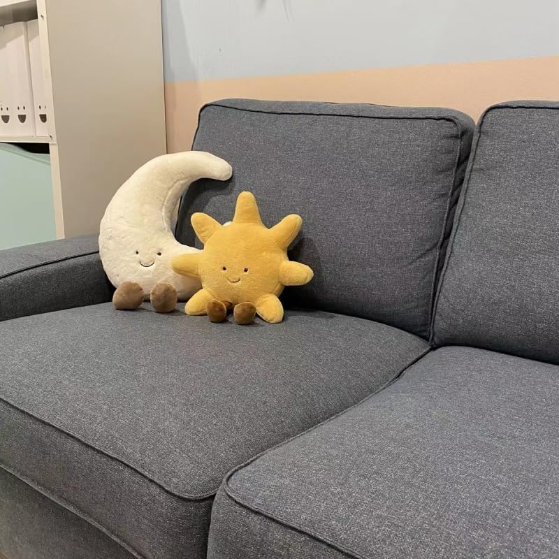 XIZHI Fun Sun Plush Cute Stuffed Animal Plush Pillow Toys Smile Moon Sunshine Plushie Toy Gift for Children's Birthday and Christmas Decor (Sun)