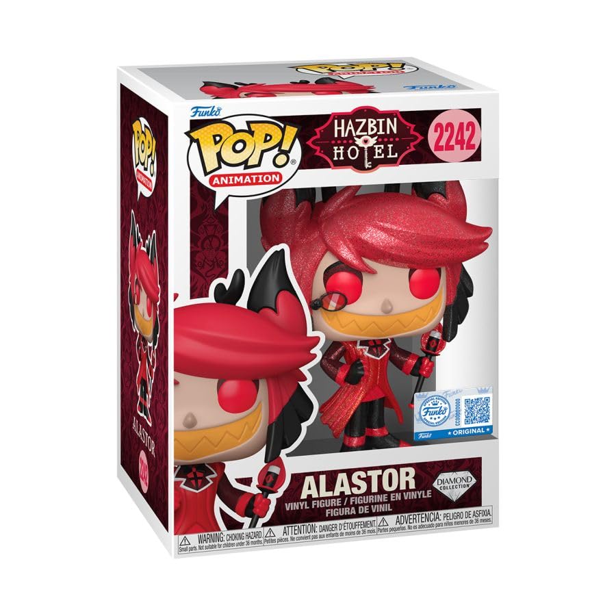 Funko Pop! Animation Hazbin Hotel Alastor Diamond Glitter Exclusive Vinyl Figure #2242, 5.1 Inches