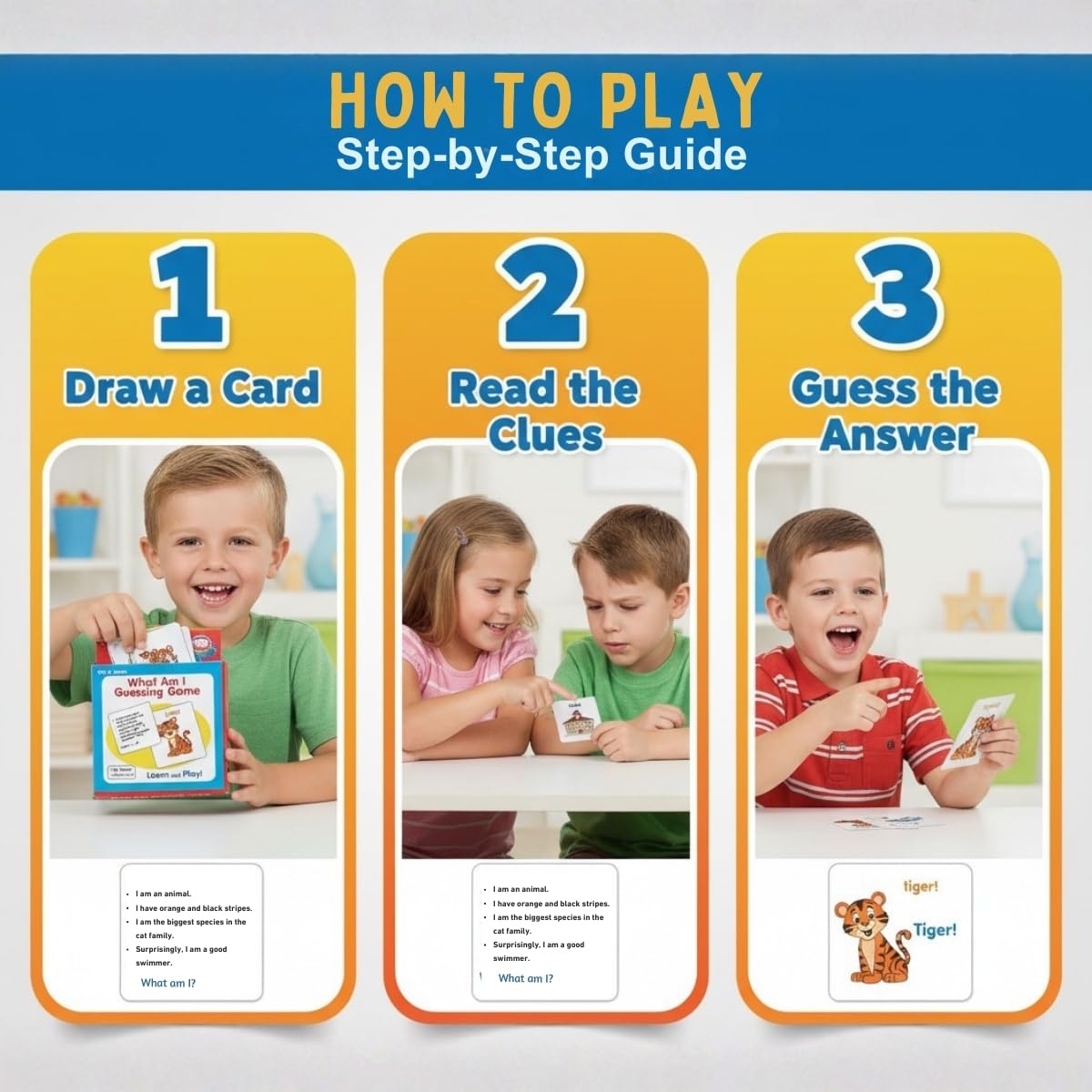 Fun Express What Am I Guessing Card Game - Set Educational Learning Activity for Kids Perfect for Enhancing Critical Thinking and Problem-Solving