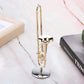 Trombon Miniatura Trombone Ornament Miniature Musical Instrument Trombone Model With Supoort And Case For Dollhouse Music Room Decoration