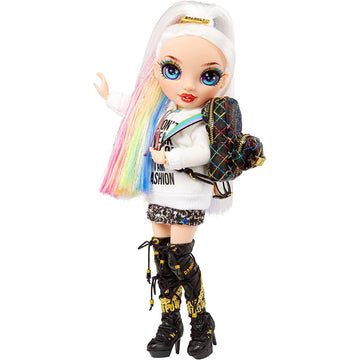 Rainbow High Jr High Series 2 Amaya Raine- 9" Rainbow Posable Fashion Doll with Designer Accessories and Open/Close Backpack. Great Toy Gift for Kids