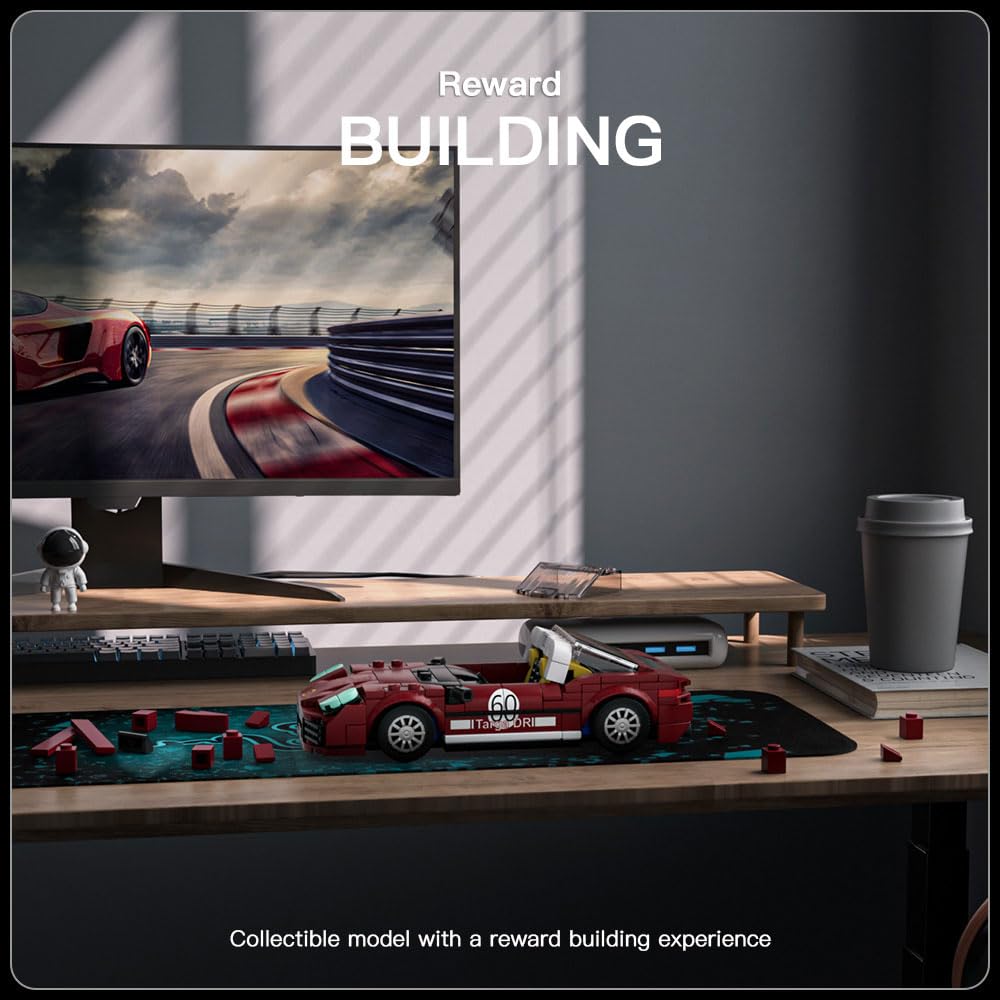 Mould King Speed Champion 911 Targa Car Building Sets with Display Case, 27060 Model Car Building Kits for Adults Kids 8+(362PCS)
