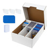 MZONGZI 3 Row Trading Card Storage Box - Holds 2400 Cards, Fits Toploaders & Magnetic Cases, Includes 50 Sleeves, 8 Dividers & 3 Supports - Sport Card