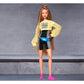 Barbie BMR1959 Fully Poseable Fashion Doll with Braided Hair, Wearing Bike Shorts Romper and Cropped Sweatshirt, with Accessories and Doll Stand