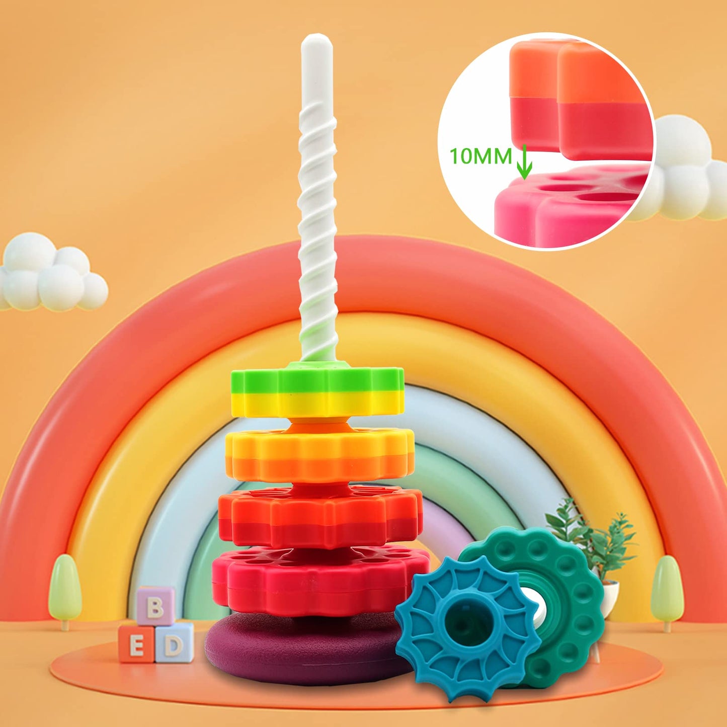 LBAIBB (1 PCS Spinning Stacking Toys,Spin Toy ABS Plastic and Color Rainbow Design,Focus on Children Educational and Interactive Learning's Stack