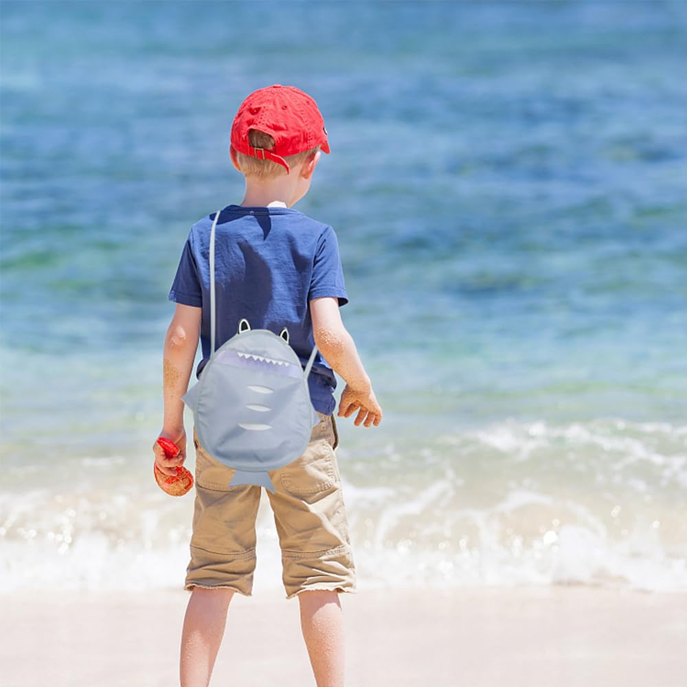 Auony Mesh Beach Bag, Quick Dry Seashell Mesh Bag Shell Bag Beach Toy Bags for Holding Childrens' Toys, Swimsuit & Seashell