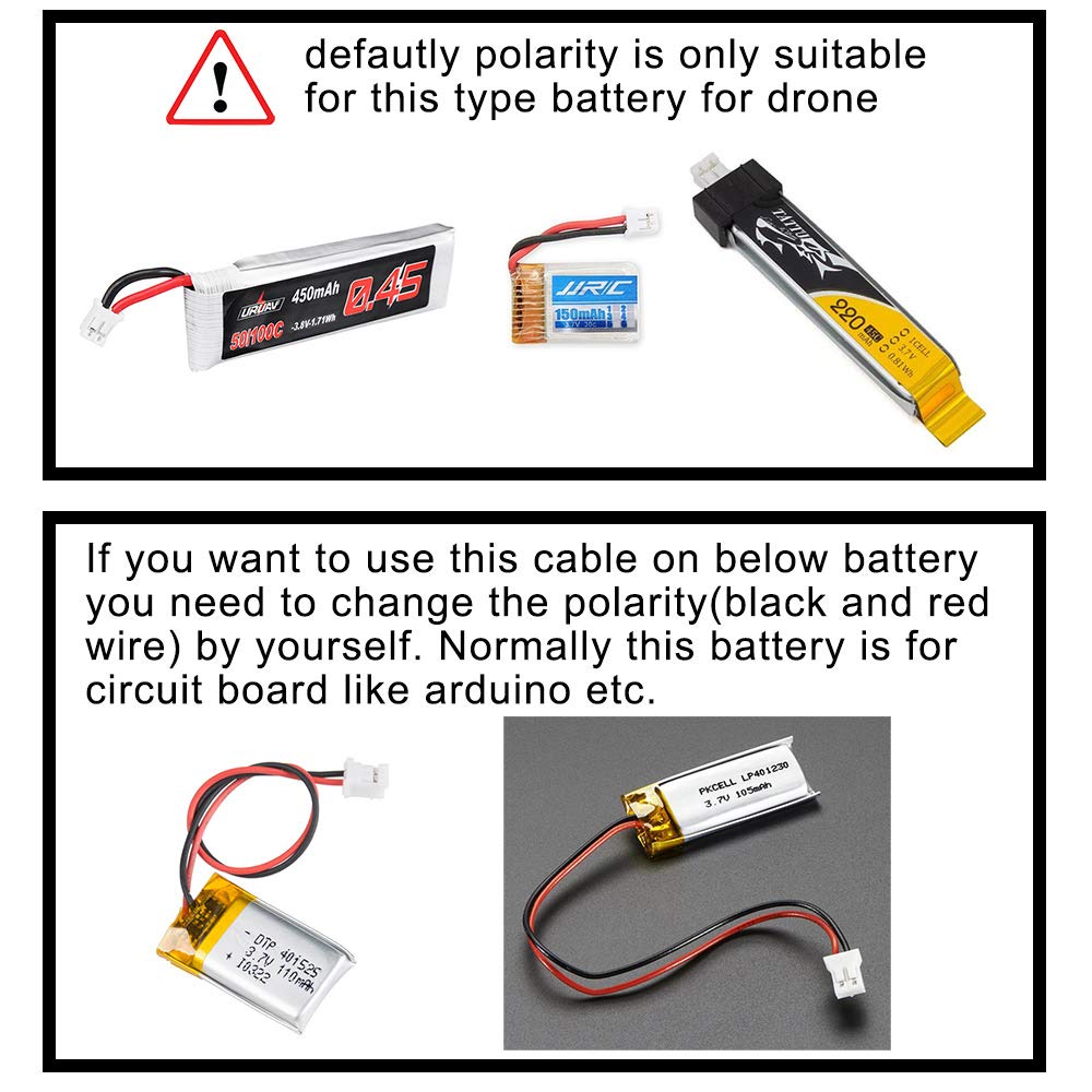 10pcs Upgraded Tiny Whoop JST-PH 2.0 Female Connector Cable for Battery JJRC H36 H67 Blade Inductrix E010 E013