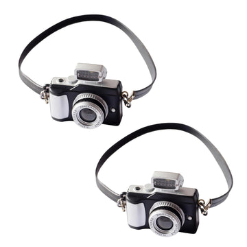 2Pcs Miniature Camera 1:4 Scale Mini Camera Prop Mini Camera Ornament Vintage Camera Model Digital Camera Mini Decoration Accessories Photography