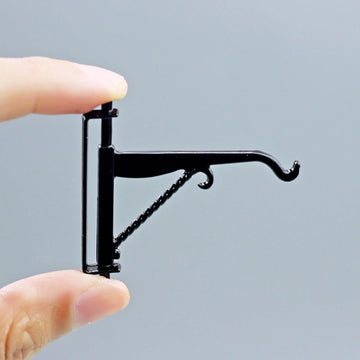 RillyRellow Miniature Metal Wall Bracket, 3PCS Dollhouse Plant Hanger Hook, Black, Miniature Wall Bracket, Dollhouse Decor