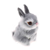 GUDVES Mini Realistic Cute Plush Rabbits Fur Lifelike Animal Easter Bunny Simulation Toy Model Gift Miniatures Decorations, Gray (Gray)