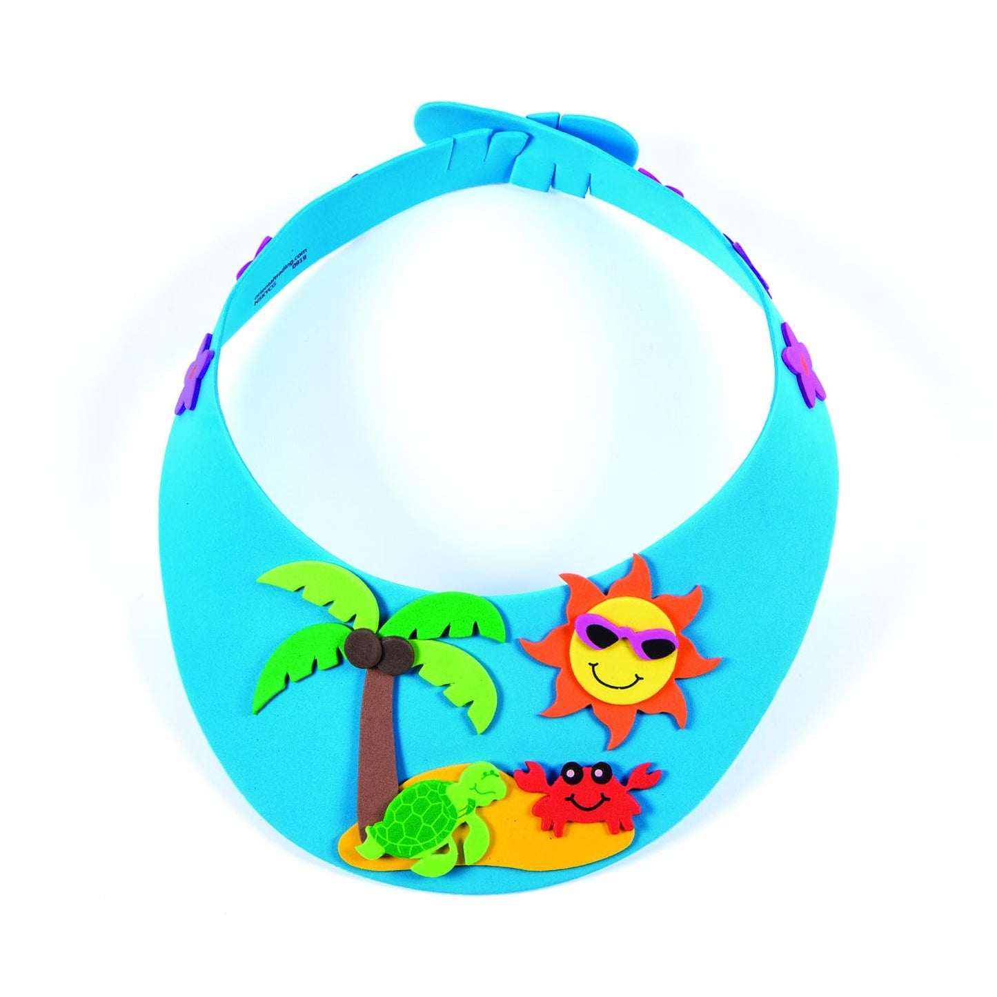 Fun Express Tropical Foam Visor Craft Kit - Craft for Kids Ages 4-8 | Summer Crafts with Foam Stickers for Kids | Bulk Party Crafts for Toddler Arts
