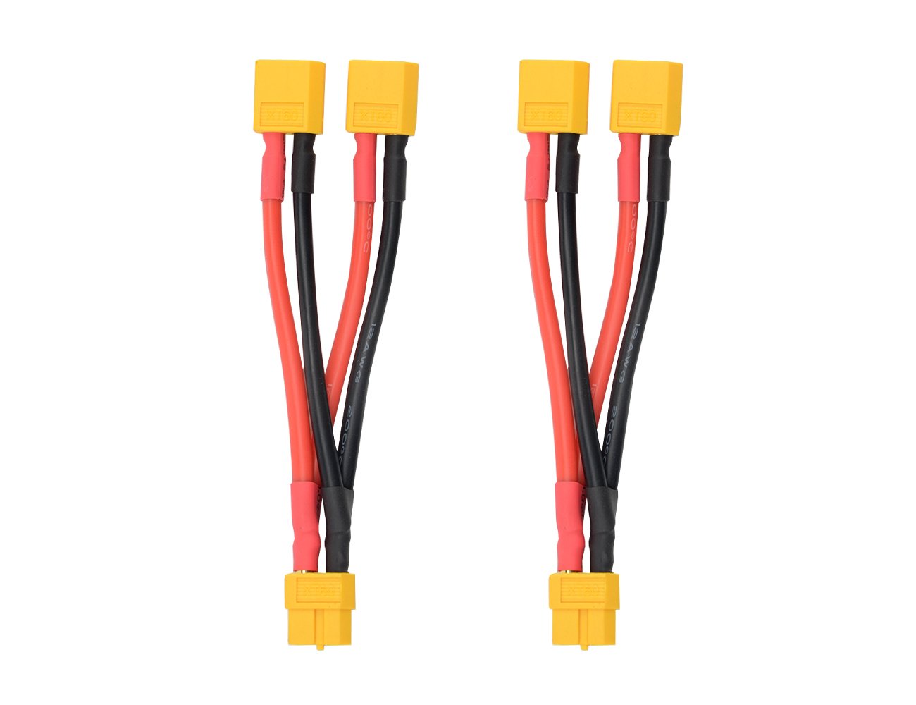 WMYCONGCONG 2 PCS XT60 Parallel Battery Connector Cable Dual Extension Y Splitter 1 Female to 2 Male for DJI Phantom RC Plane