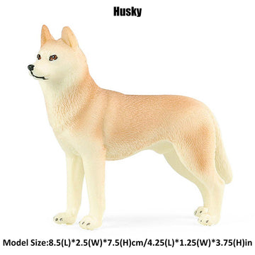 JOKFEICE Farm Animal Figurines, Realistic Husky Fairy Garden Accessories, Learning Toys for Science Project, Birthday Cake Topper Gift for Boys