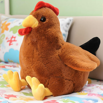JPORSHU 12 Inch Soft Chicken Stuffed Animal?Realistic Rooster Plush Toy?for Kids Girls Boys on Easter Christmas Birthday Room Decor (brown-12 inche)