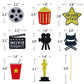 Theater Cupcake Toppers Cake Decoration for Birthday Movie Night Party Supplies Food Pick - Set of 24