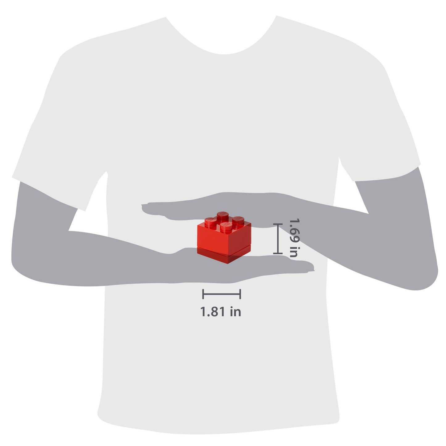 Room Copenhagen, LEGO Mini Box - 1.8 x 1.8 x 1.7 in - Brick 4, Bright Red