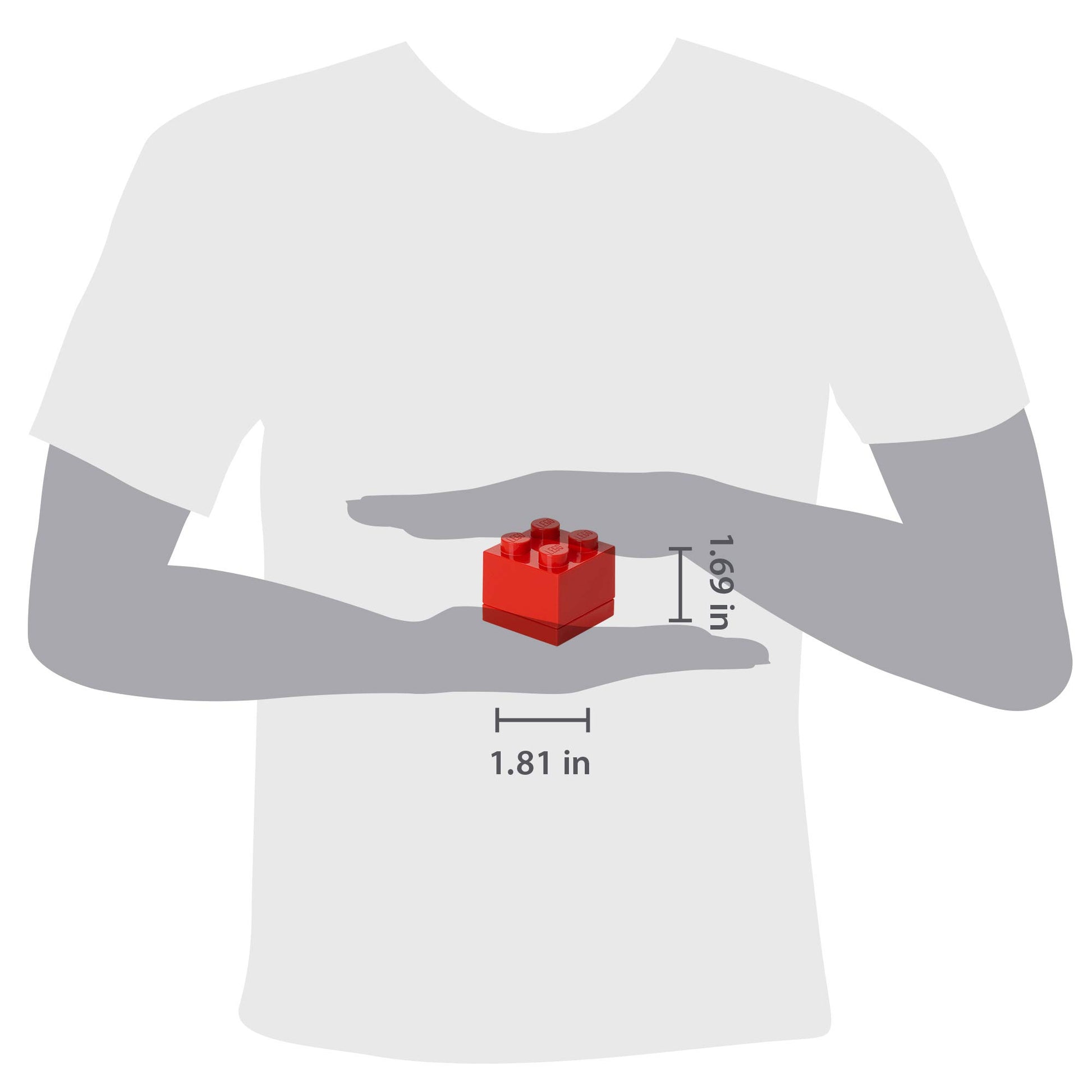 Room Copenhagen, LEGO Mini Box - 1.8 x 1.8 x 1.7 in - Brick 4, Bright Red
