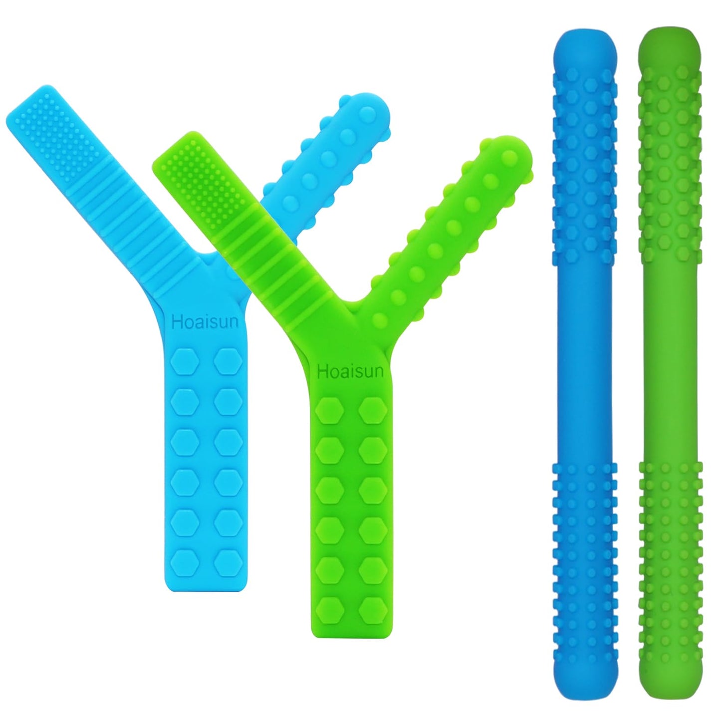 Sensory Chew Toys for Autistic Children 4 Pack, Silicone Teething Straws Toys for Autism, ADHD, SPD, Biting or Special Needs, Sensory Toys