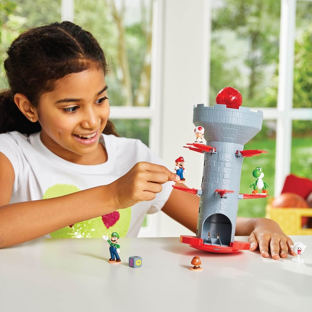 EPOCH Games - Super Mario Blow Up Shaky Tower Tabletop Game - Kids Family Board Game for Multiplayer Game Night, Ages 4+